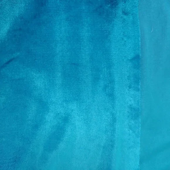 Vintage Velour Stretch Fabric Teal Blue 106x66" For Dresses Crafts Home READ - Picture 2 of 5